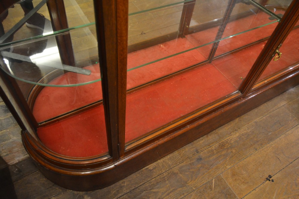 Mahogany Bow Glass Jewellery Cabinet View V