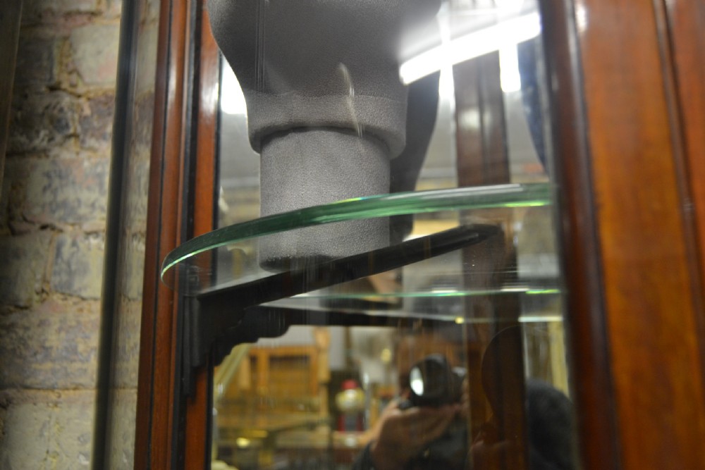 Mahogany Bow Glass Jewellery Cabinet View VII