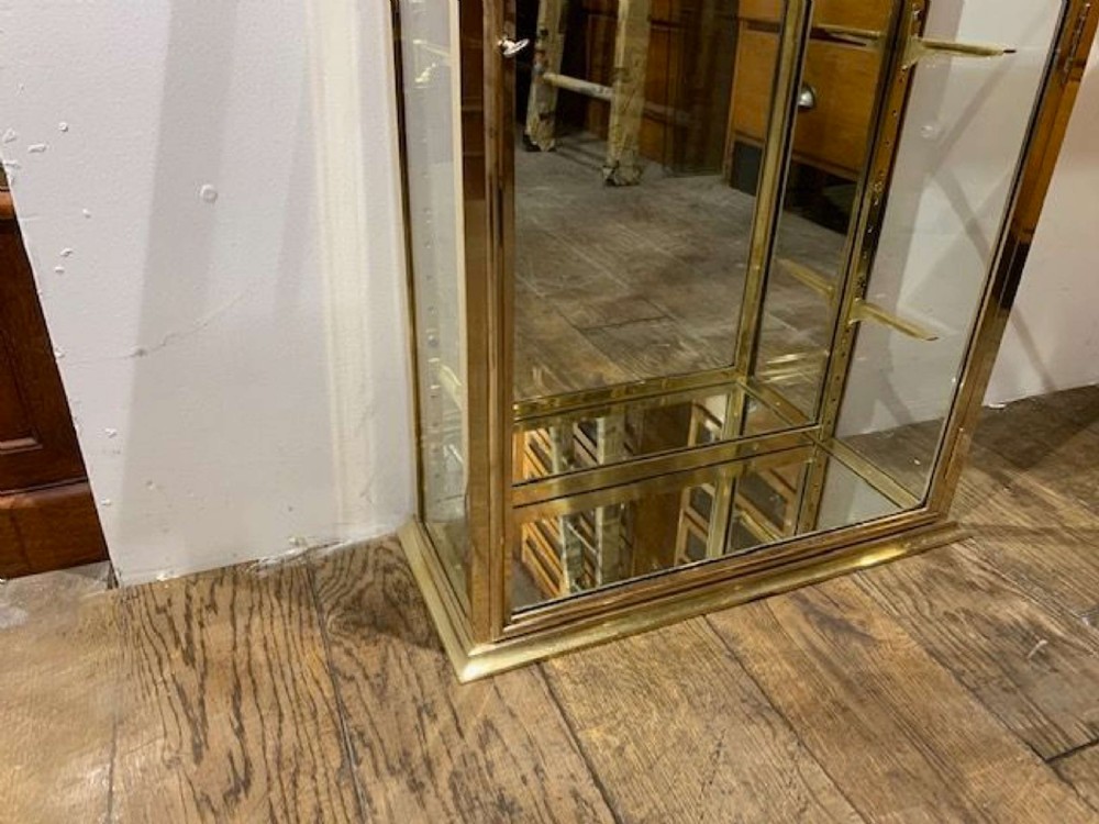 Pair of Brass 1920s Shop Display Cabinets View IV