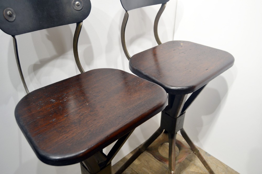 Pair of 1930s Factory Chairs View III