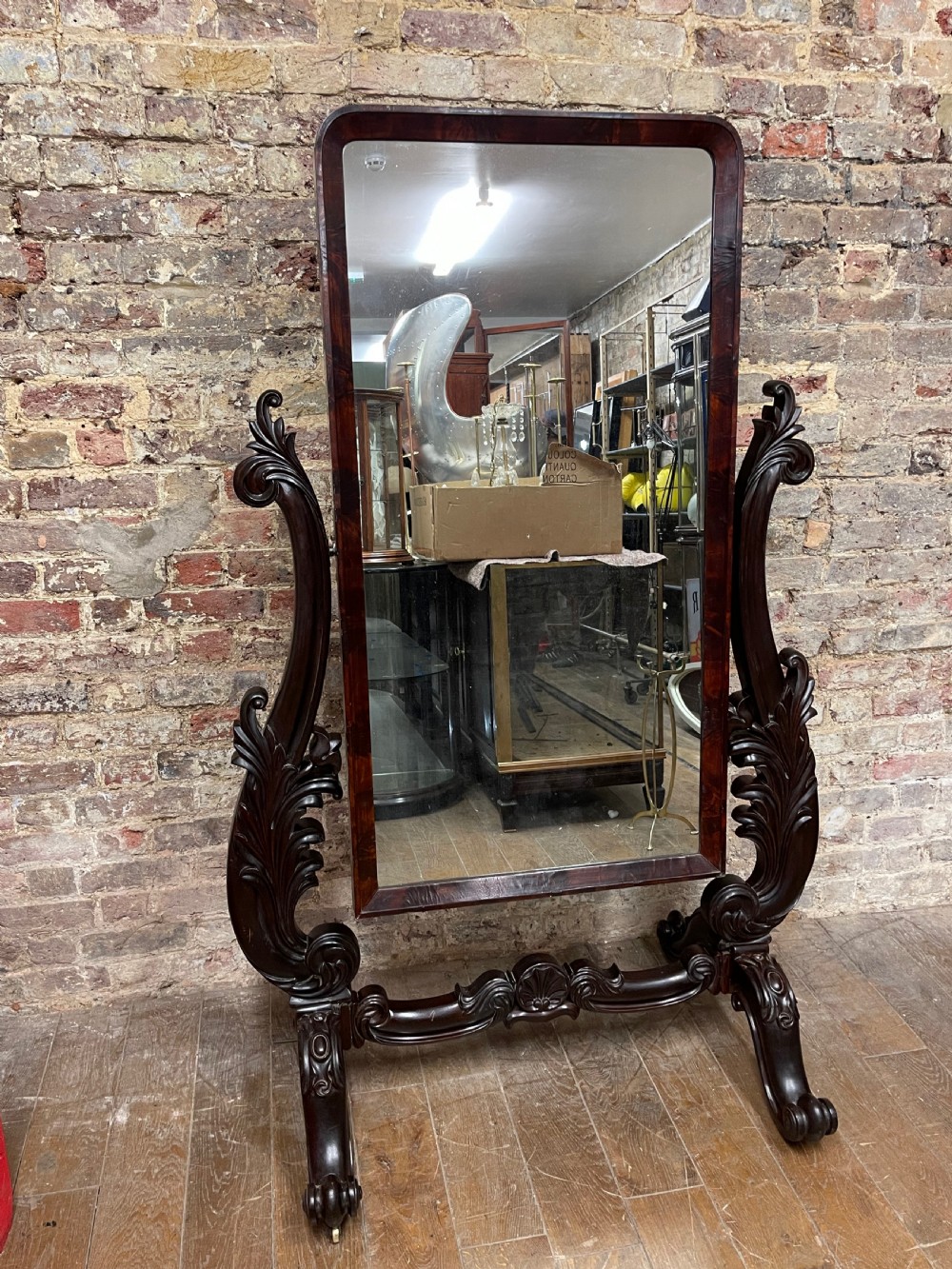 1900s Mahogany Mirror View II