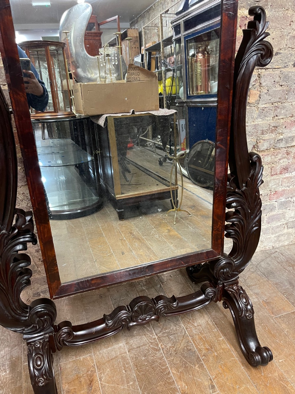1900s Mahogany Mirror View III