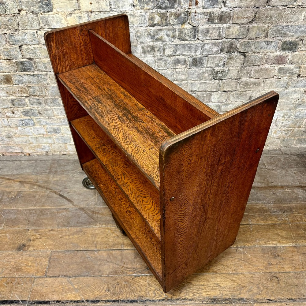 1930s OAK BOOK TROLLY View V