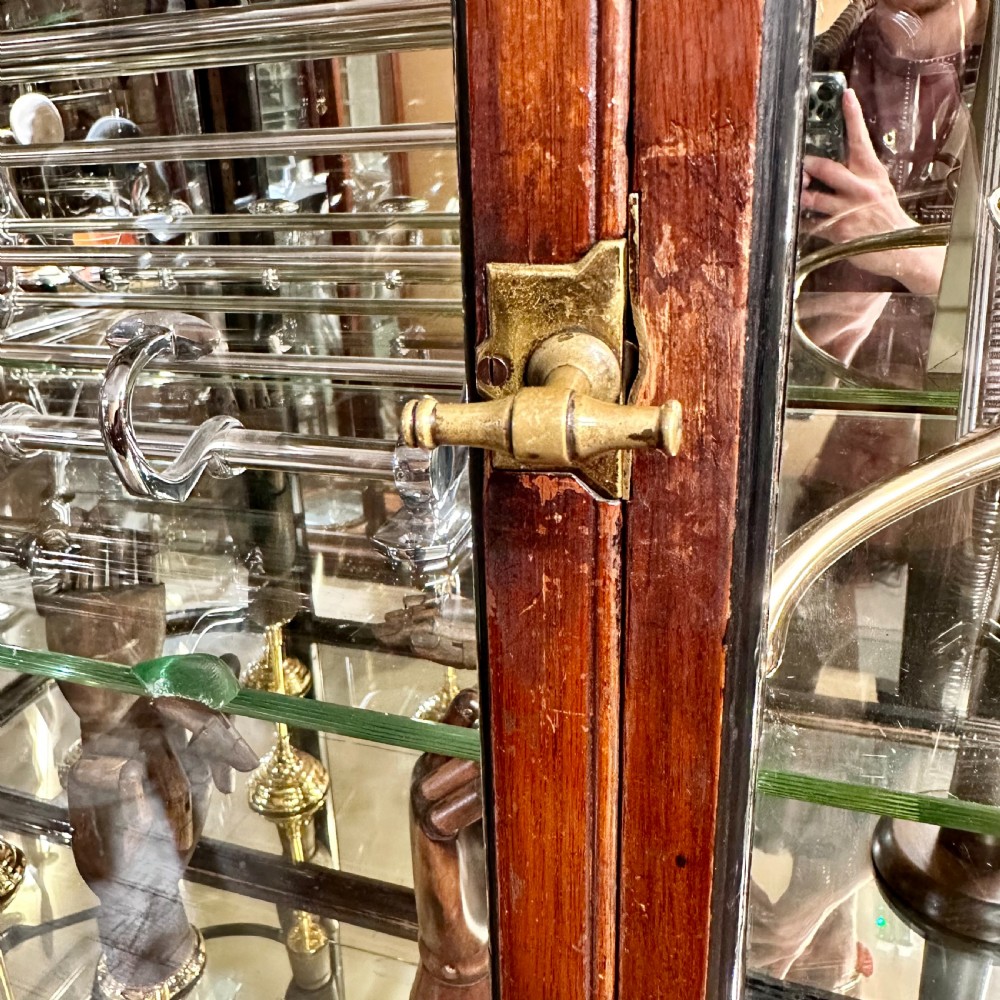 VICTORIAN MAHOGANY BOWED SHOP DISPLAY CABINET View III