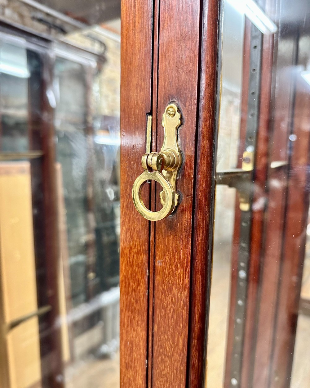 VICTORIAN MAHOGANY DISPLAY SHOP CABINET View V