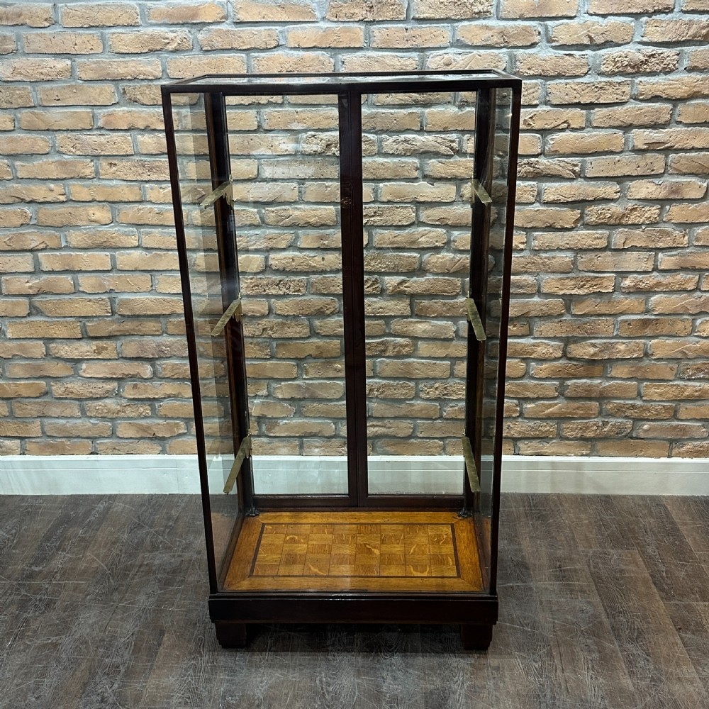 1920s MAHOGANY SHOP DISPLAY CABINET