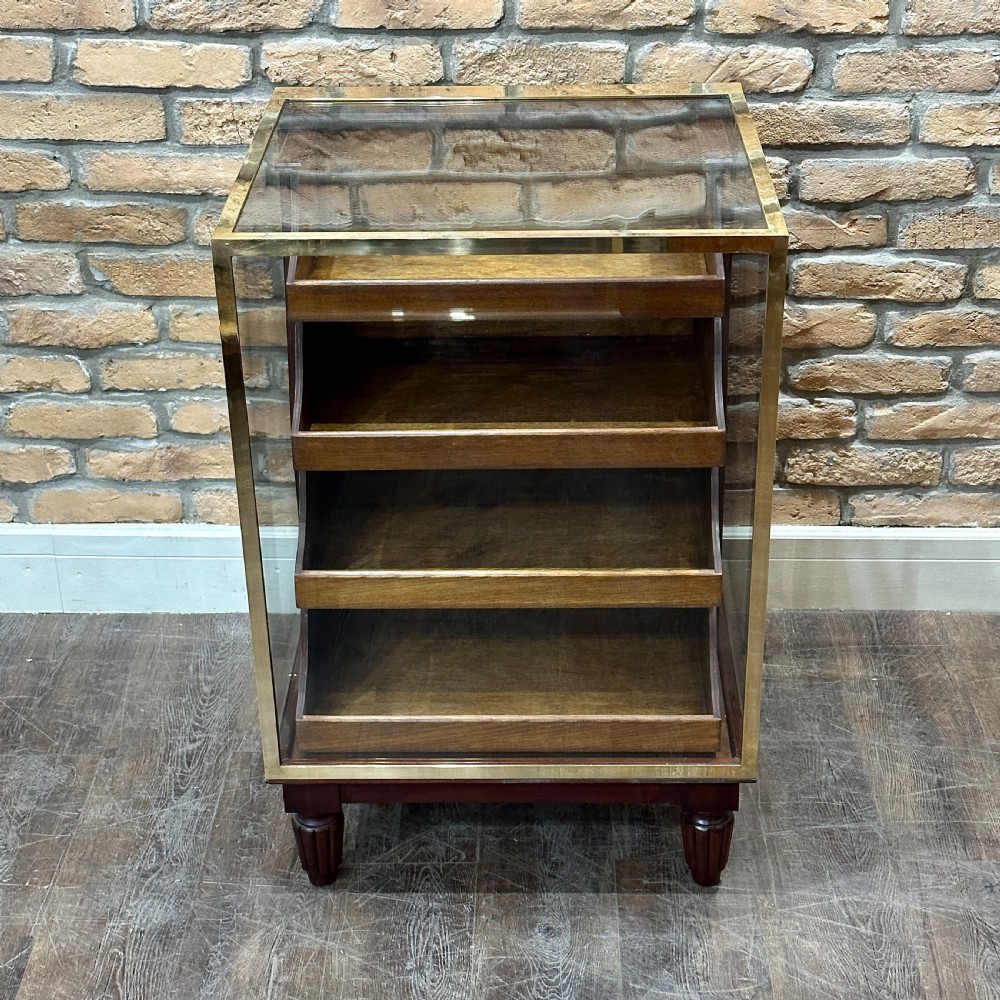 SMALL BRASS FRAMED HABERDASHERY COUNTER