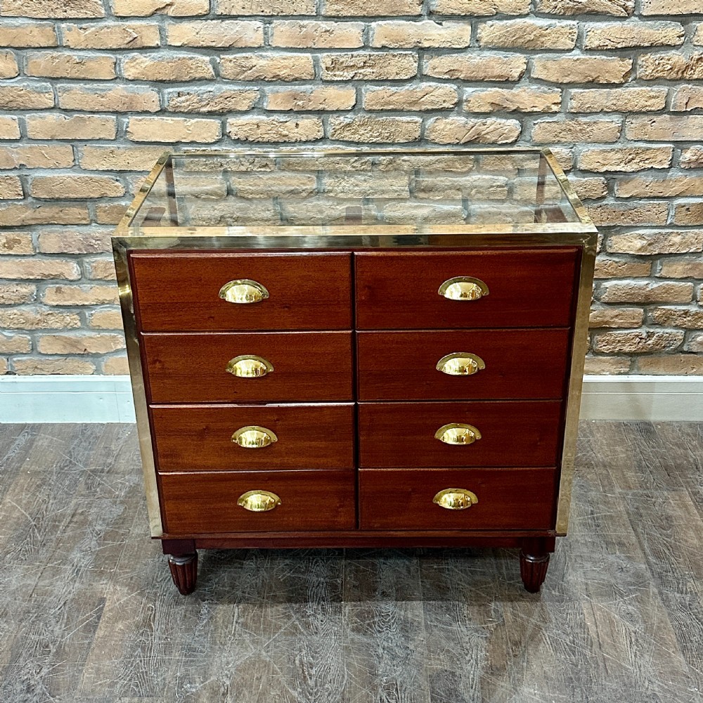2 ACROSS BRASS FRAMED HABERDASHERY COUNTER (2) View III
