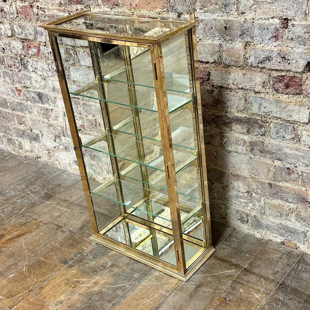 1920s FRENCH BRASS WALL DISPLAY CABINET View III