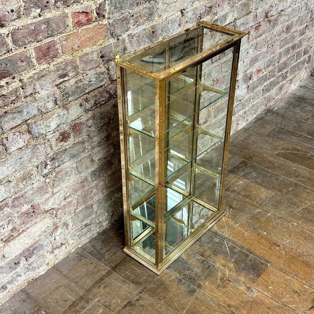 1920s FRENCH BRASS WALL DISPLAY CABINET View IV