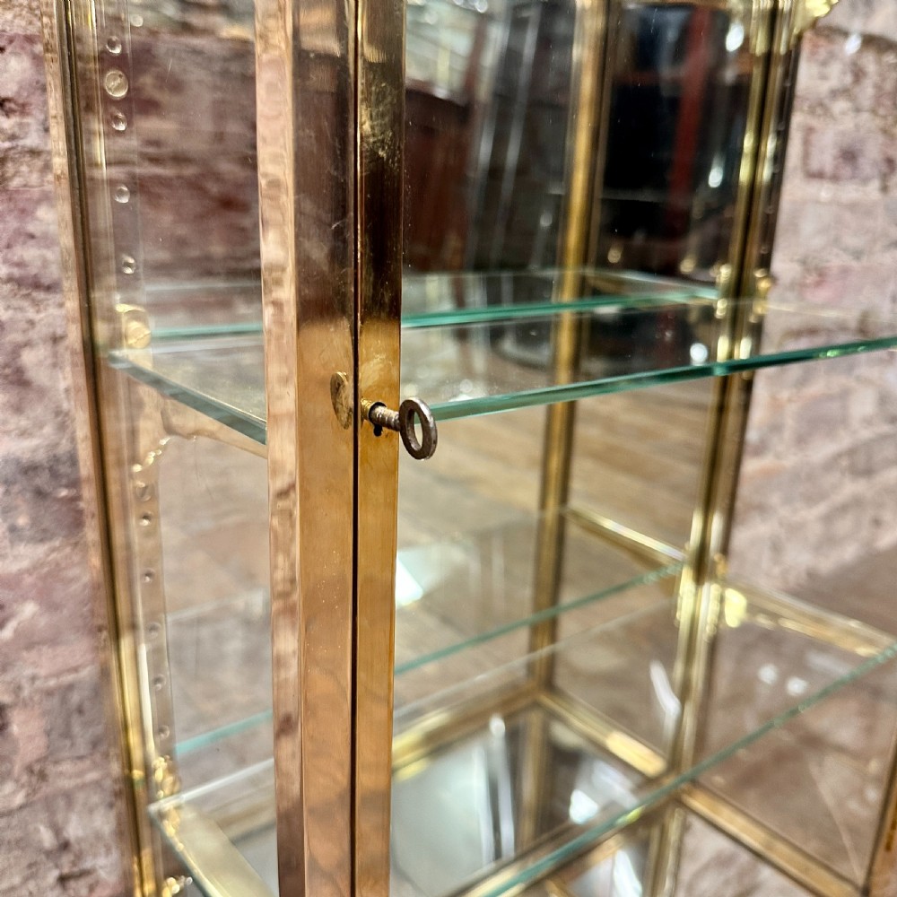 1920s FRENCH BRASS WALL DISPLAY CABINET View V