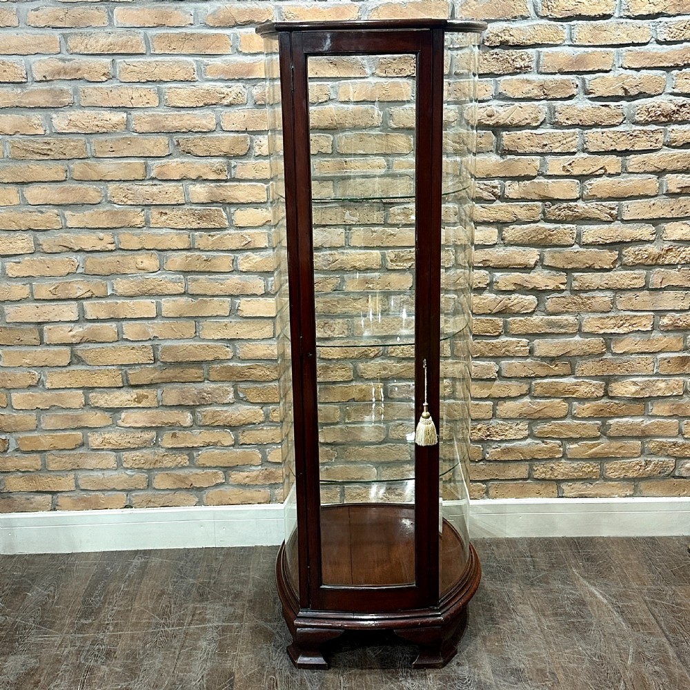 Bowed Victorian Shop Display Cabinet View V