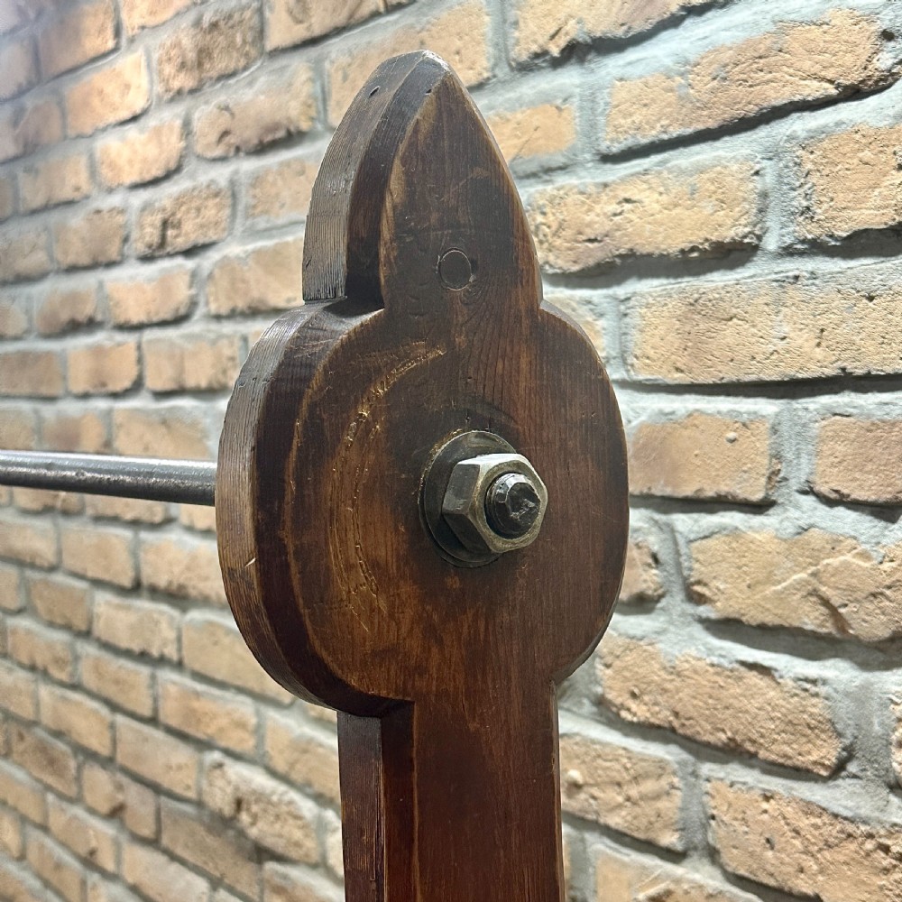 LATE VICTORIAN PITCH PINE CLOTHES RAIL View II