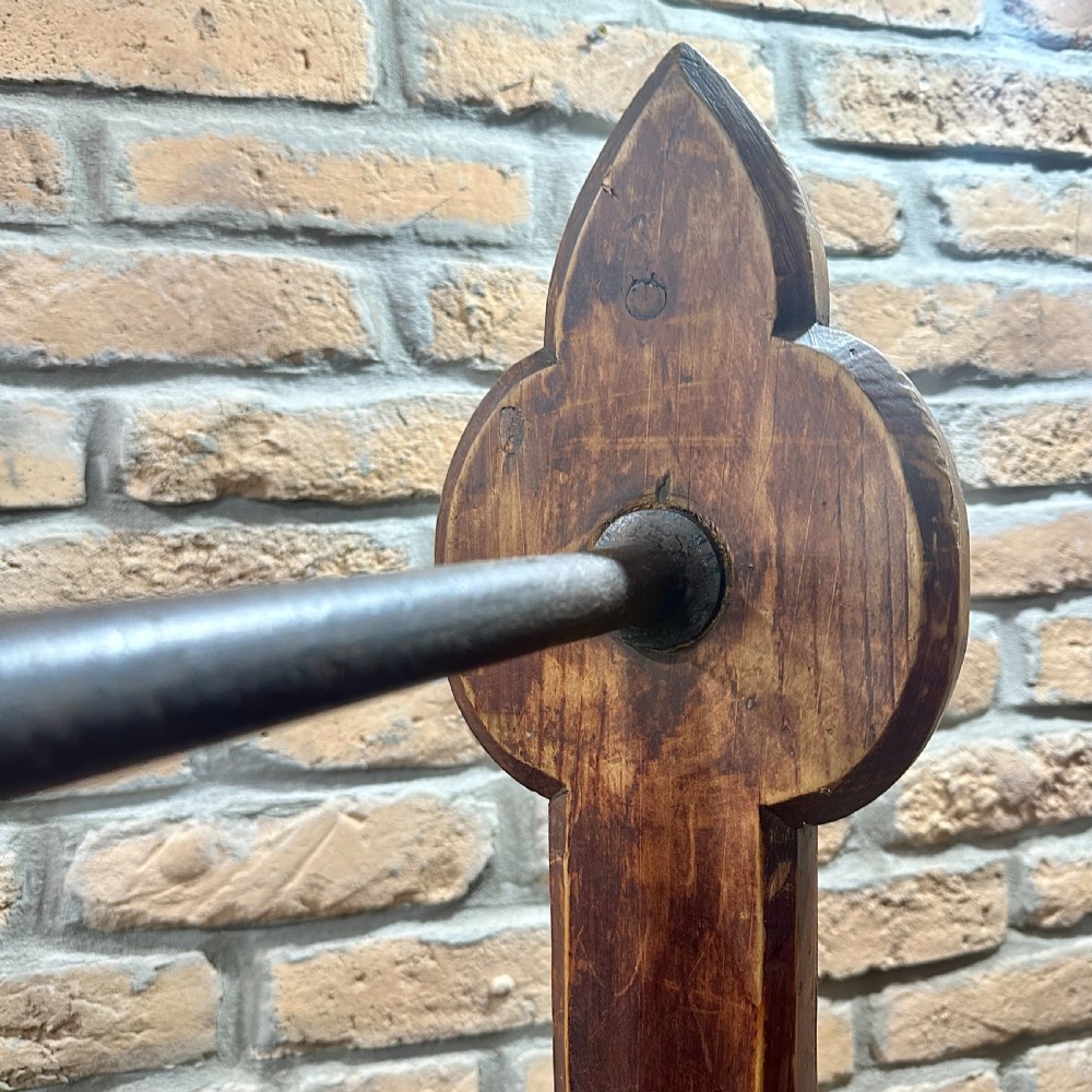 LATE VICTORIAN PITCH PINE CLOTHES RAIL View VI