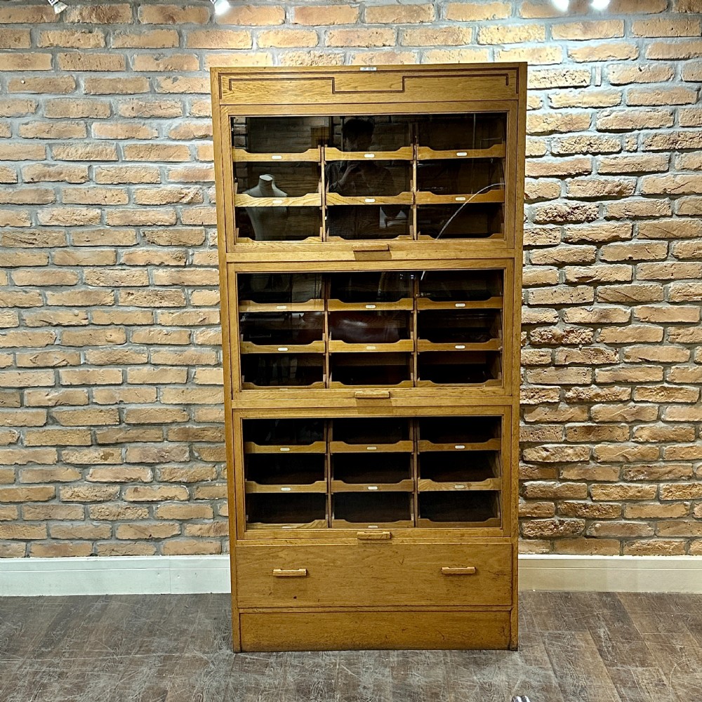 1930s DUDLEY & SONS FLIP HABERDASHERY CABINET