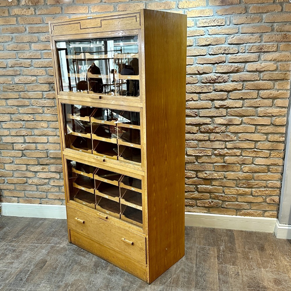 1930s DUDLEY & SONS FLIP HABERDASHERY CABINET View II