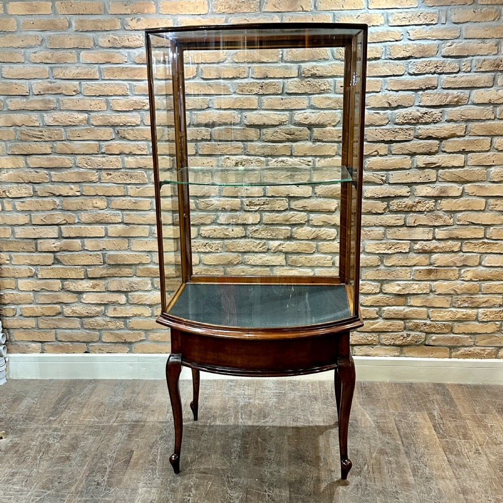 Victorian Bow Front Shop Display Cabinet