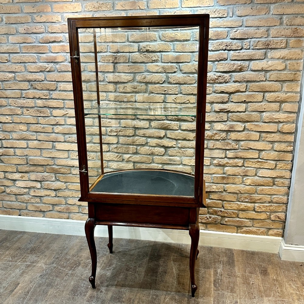 Victorian Bow Front Shop Display Cabinet View III