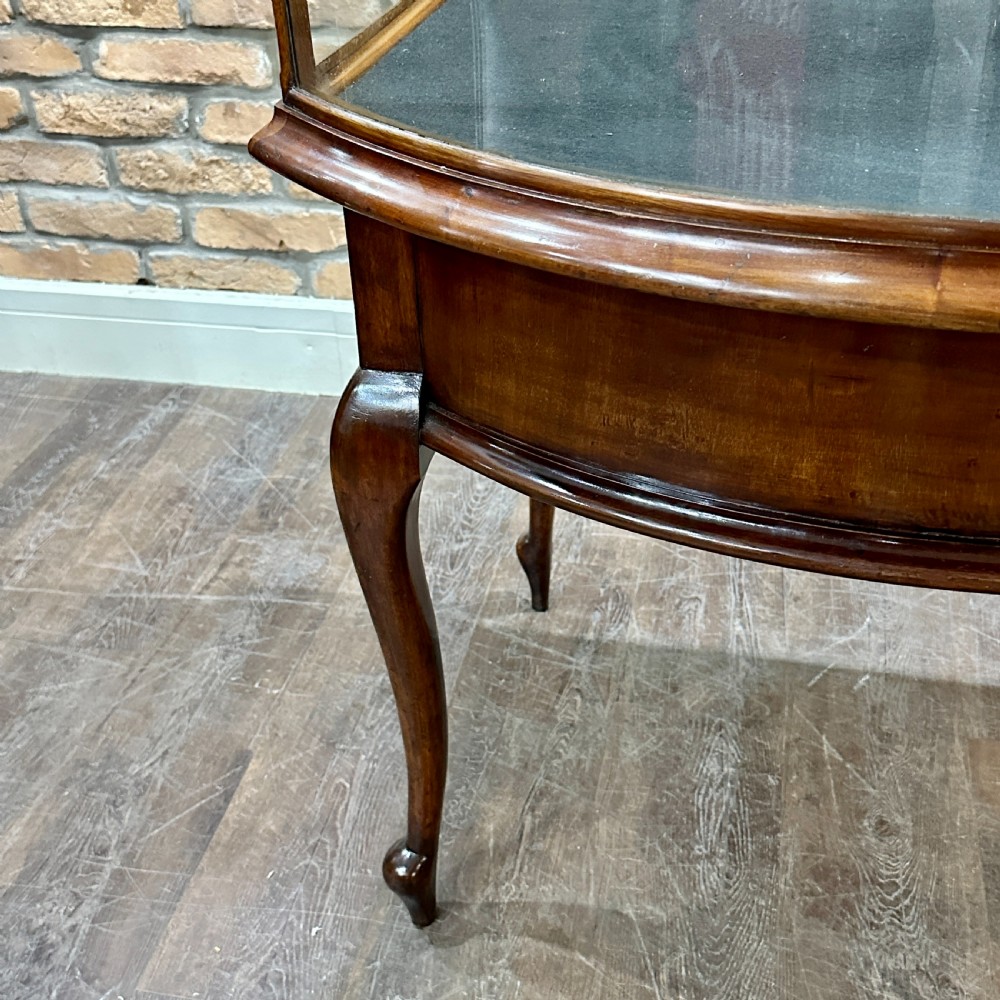 Victorian Bow Front Shop Display Cabinet View V