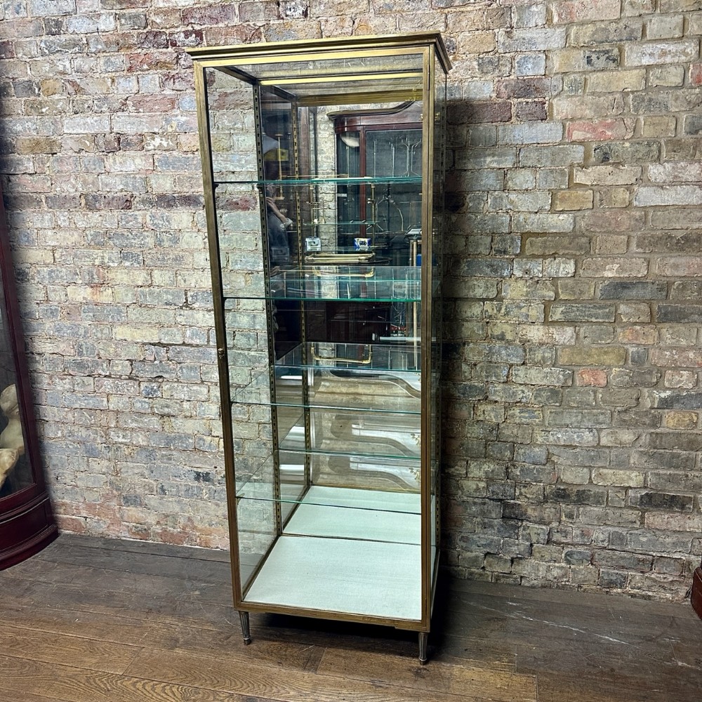 1910s French Bronze Shop Display Cabinet