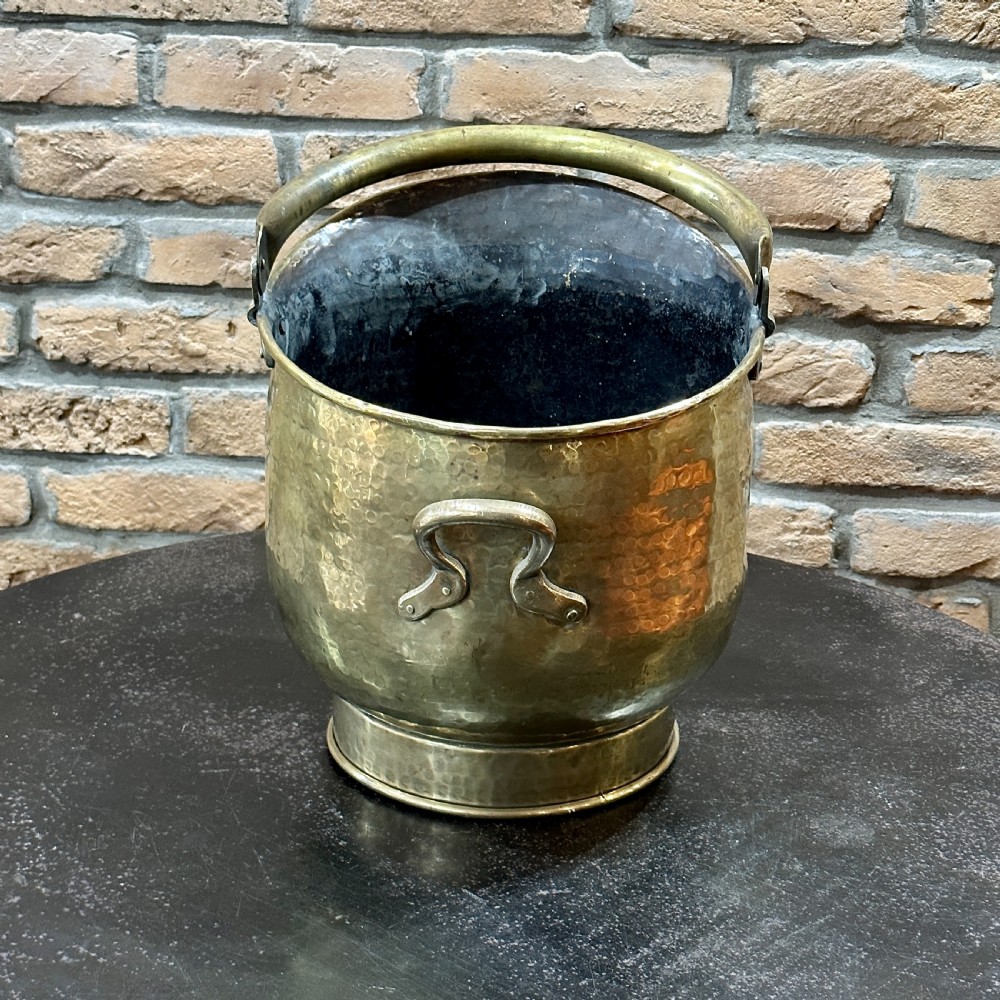 ANTIQUE BRASS COAL BUCKET View II