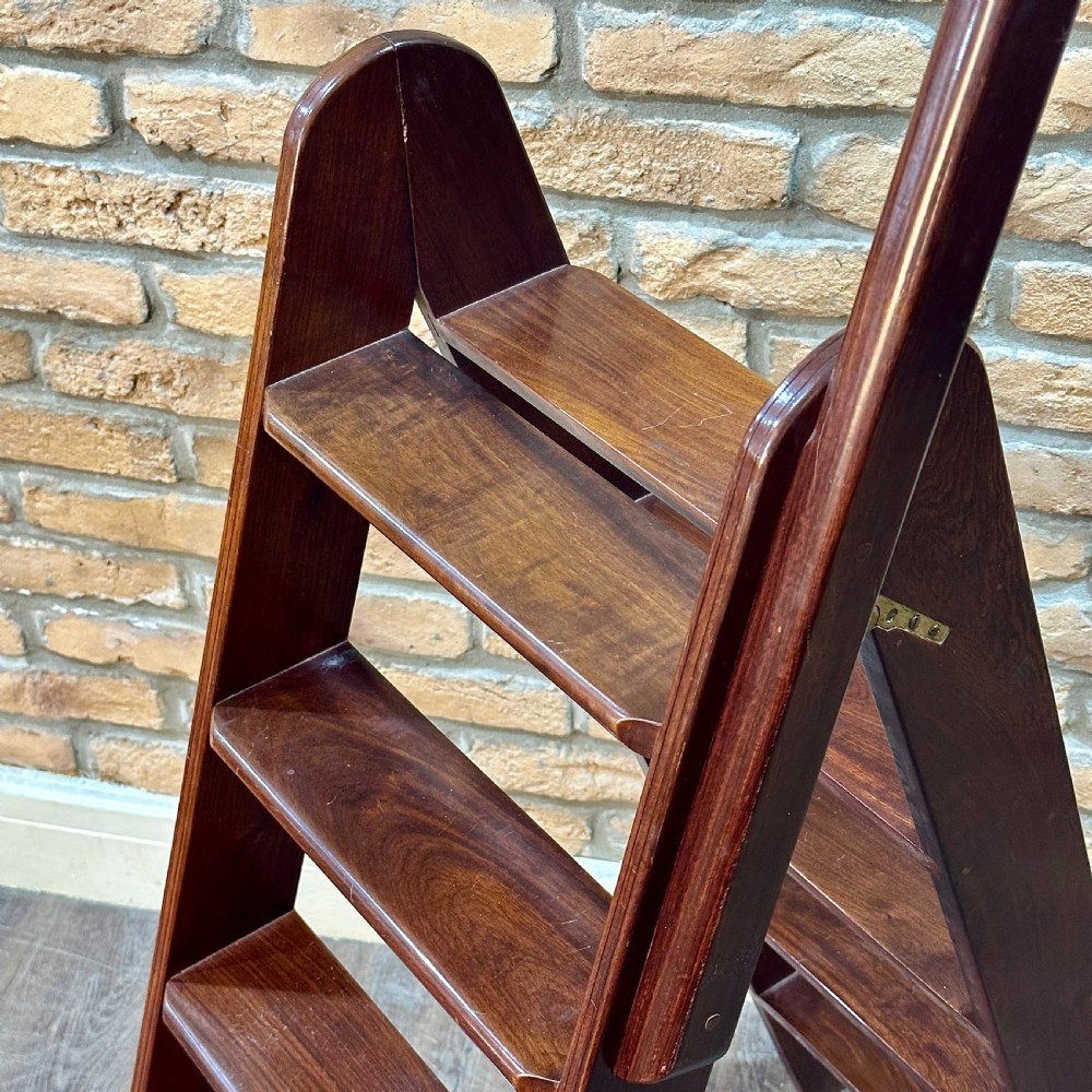 ANTIQUE MAHOGANY LIBRARY STEPS View III