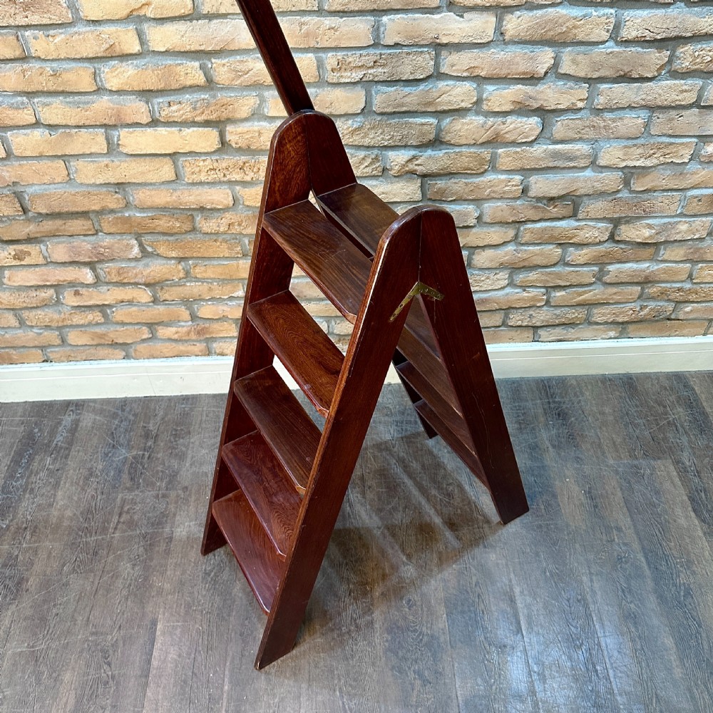 ANTIQUE MAHOGANY LIBRARY STEPS View V