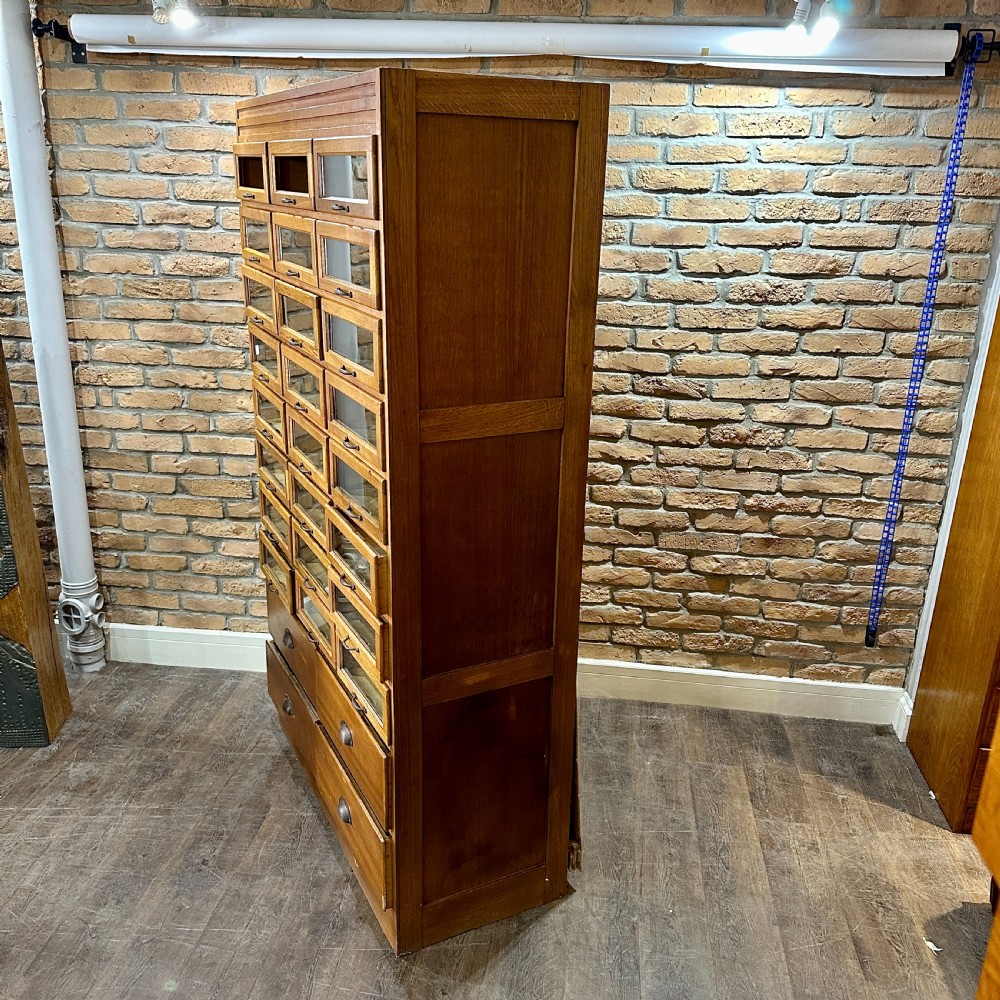 1920s 3 ACROSS OAK HABERDASHERY CABINET View IV