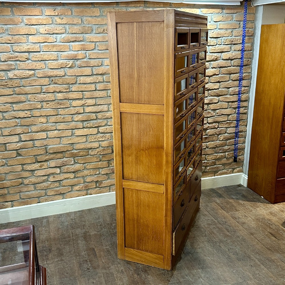 1920s 3 ACROSS OAK HABERDASHERY CABINET View V