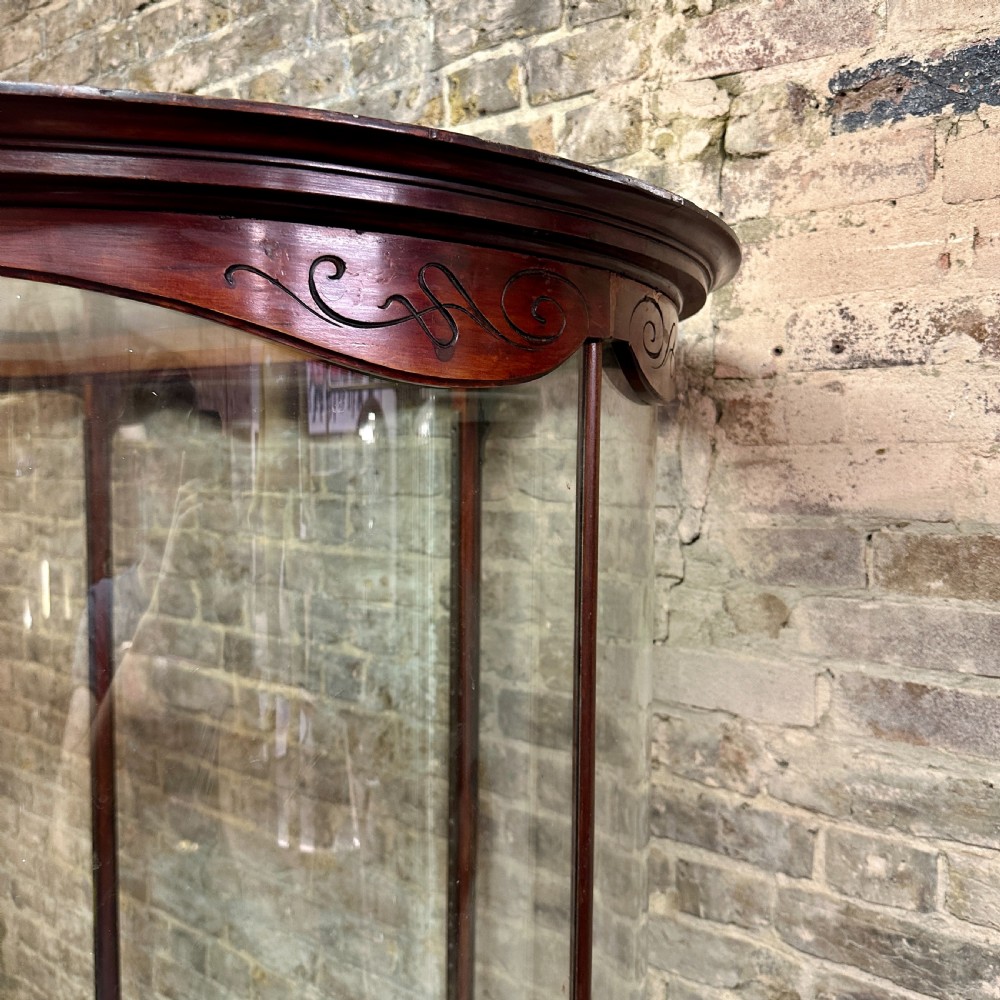 VICTORIAN DOUBLE BOWED DISPLAY CABINET View II