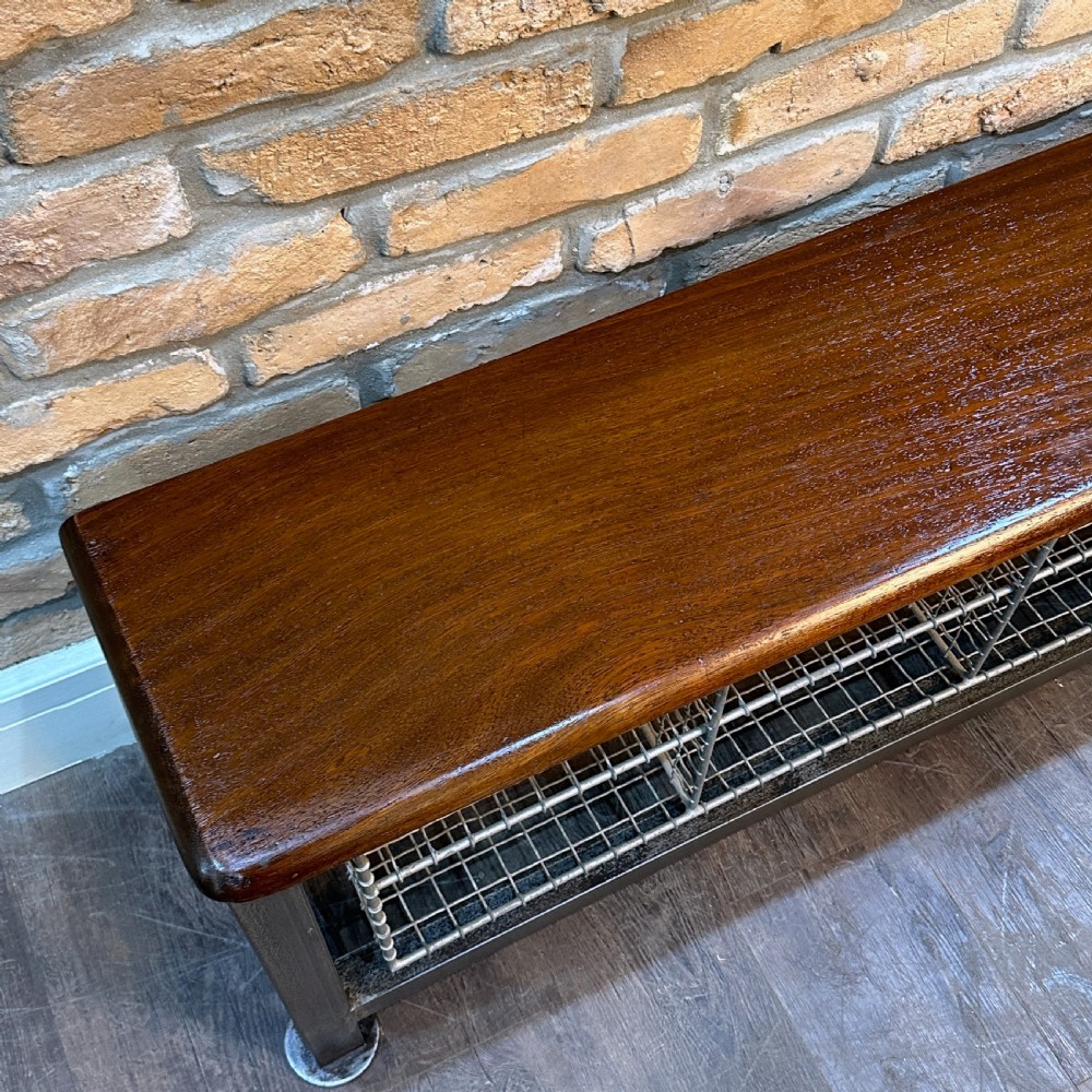 ANTIQUE RESTORED GYM SHOE SCHOOL BENCH View III