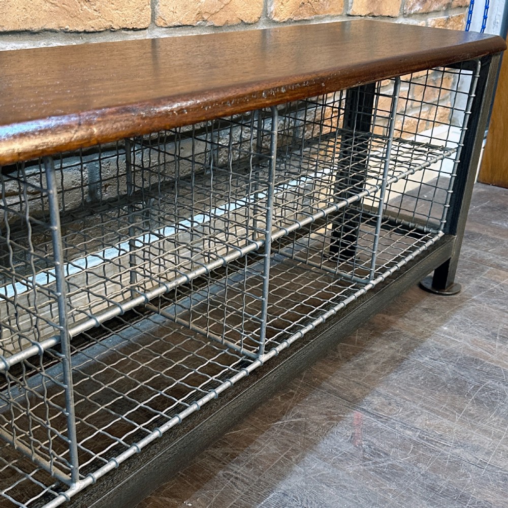 ANTIQUE RESTORED GYM SHOE SCHOOL BENCH View IV