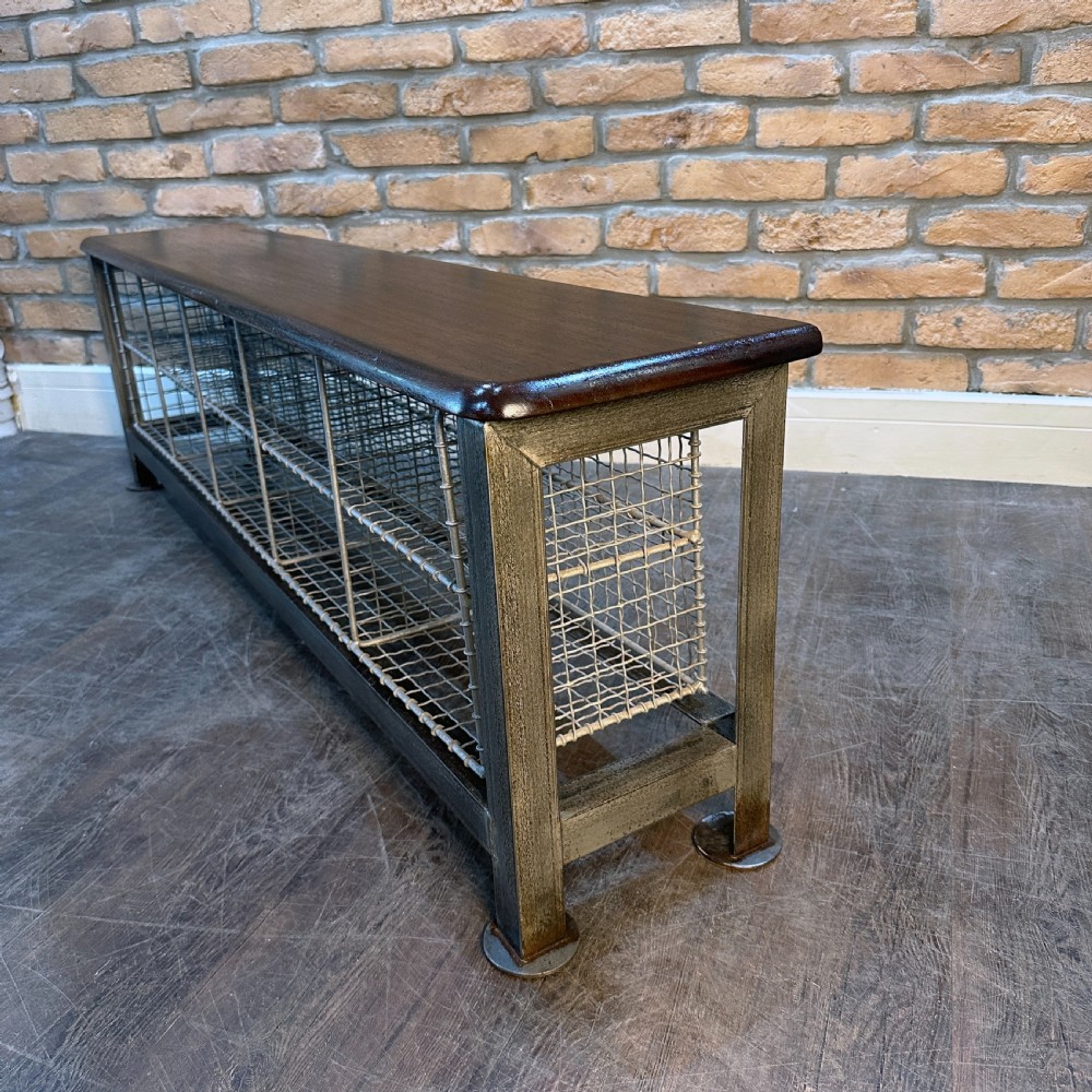 ANTIQUE RESTORED GYM SHOE SCHOOL BENCH View V