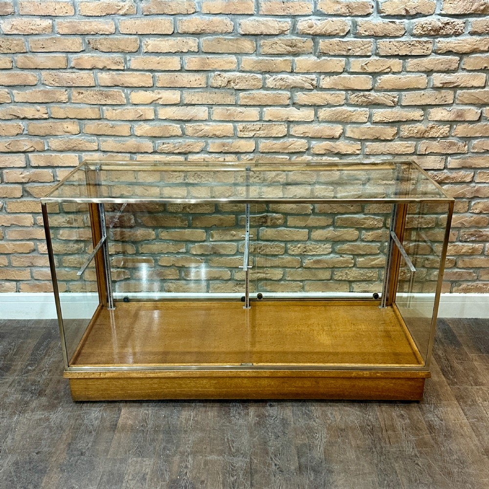 1930s Bronze & Oak Shop Display Counter
