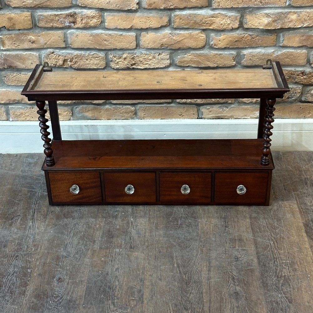 1910s Antique Mahogany Wall Shelf