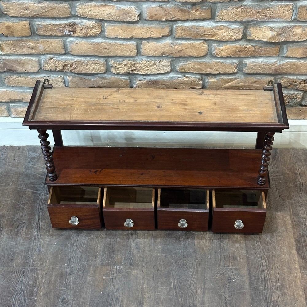 1910s Antique Mahogany Wall Shelf View II