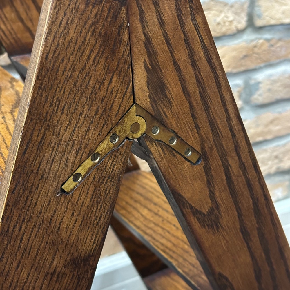 1930s Solid Oak Folding Ladder View VI