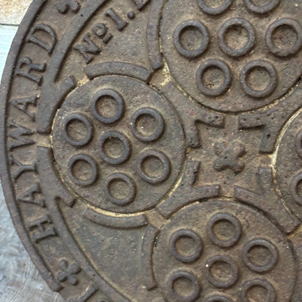 Antique Hayward Brothers Cast Iron Coal Hole Cover Late 19th To Early 20th Century
 View III