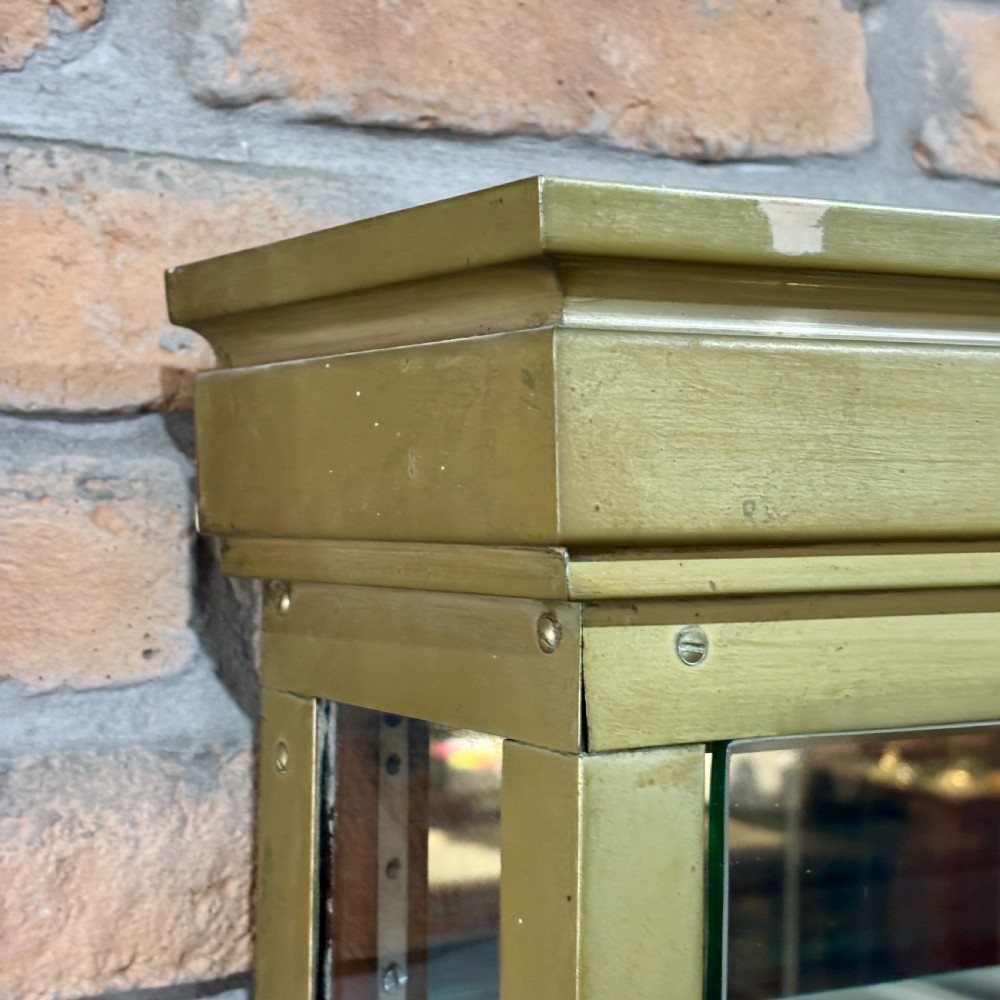 EARLY CENTURY BRASS AND GLASS SHOP DISPLAY CABINET View III