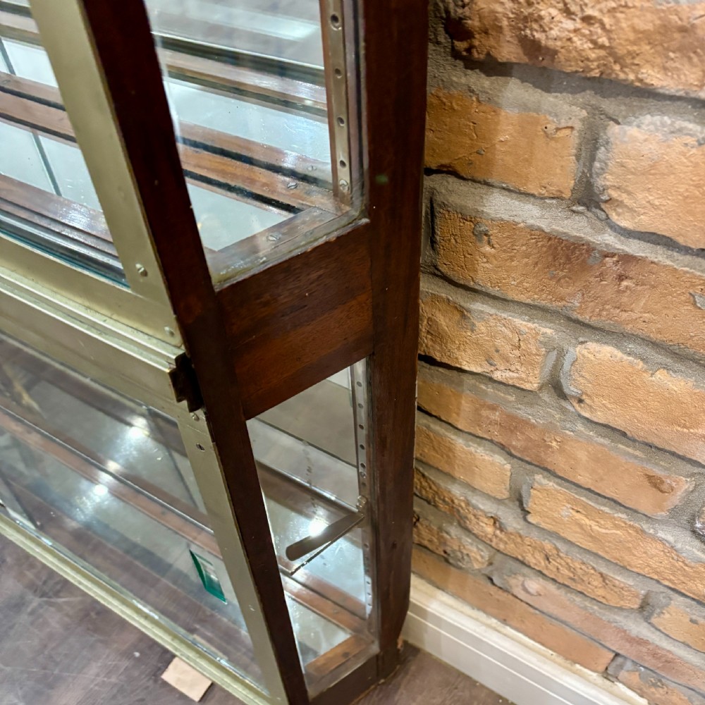 EARLY CENTURY BRASS AND GLASS SHOP DISPLAY CABINET View VI