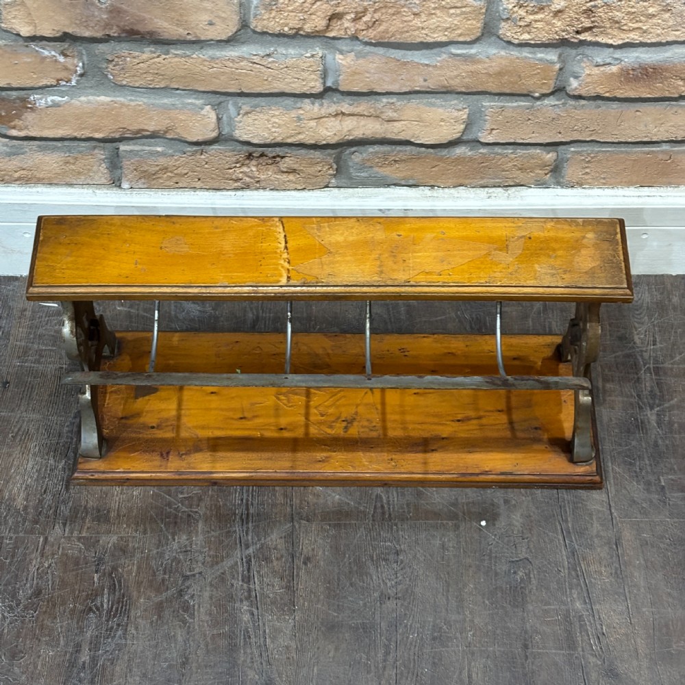 1910s Cast Iron and Beech Paper Roll Dispenser View II