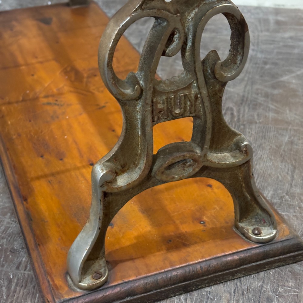 1910s Cast Iron and Beech Paper Roll Dispenser View IV