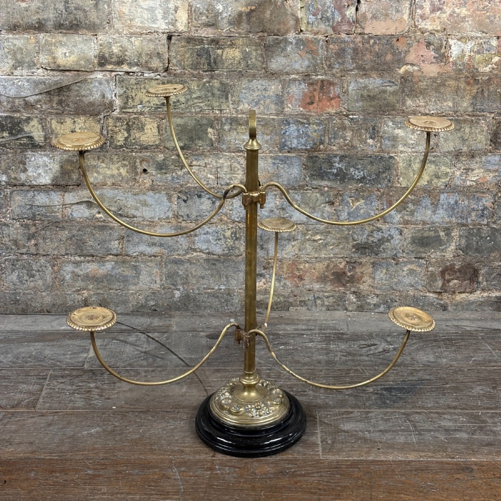 Late Victorian Brass & Ceramic Hat Stand
