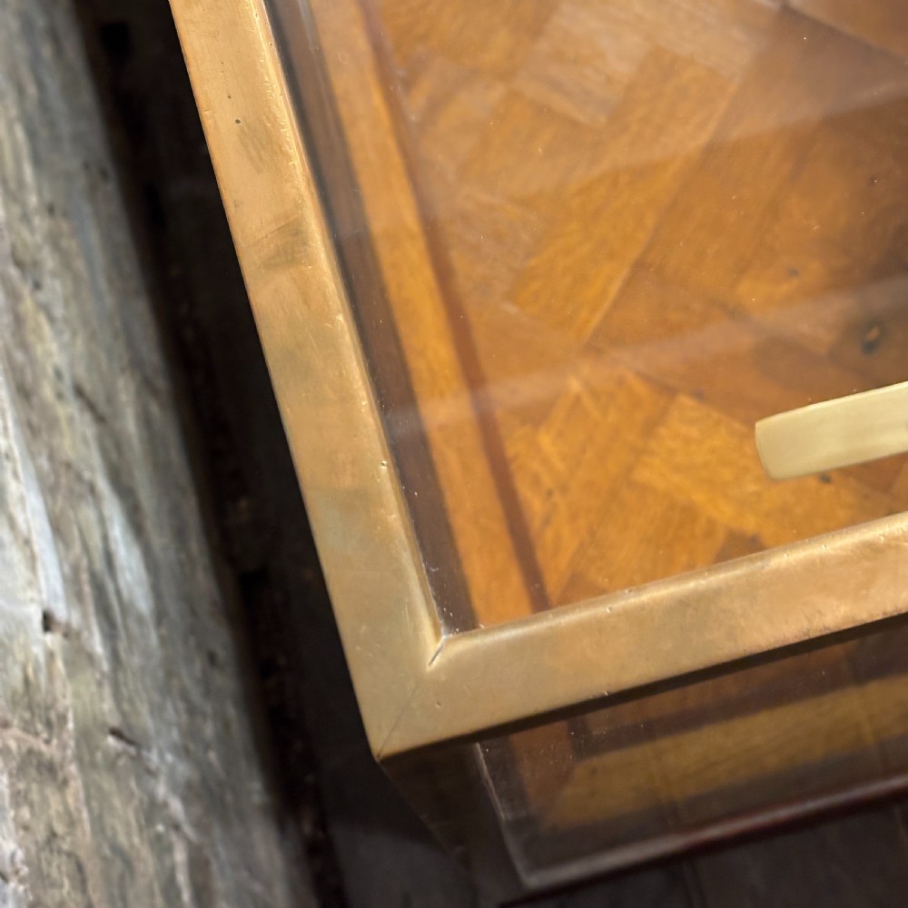 Antique Oak & Brass Display Counter View VI