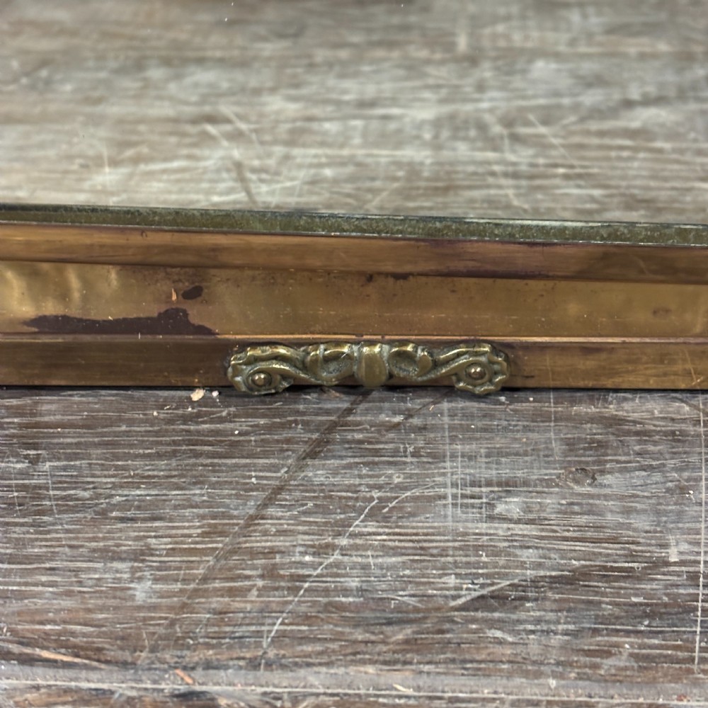 1910s Brass Triple Vanity Mirror with Lion Finials View II