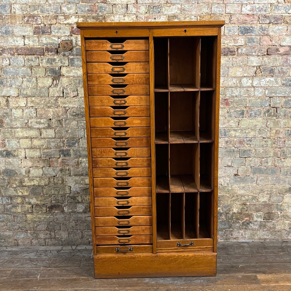 1920s Oak Filing Cabinet
