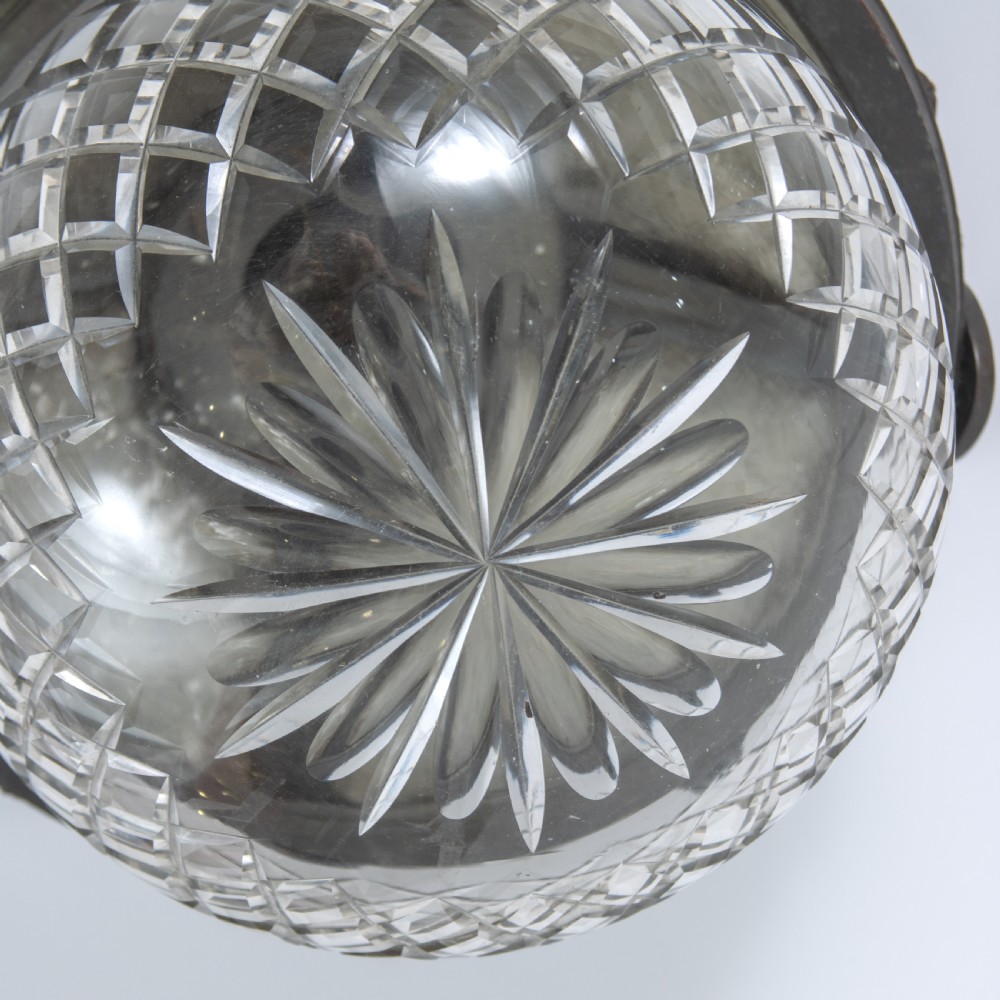 1910s Bronze & Hand Cut Crystal Ceiling Light View IV