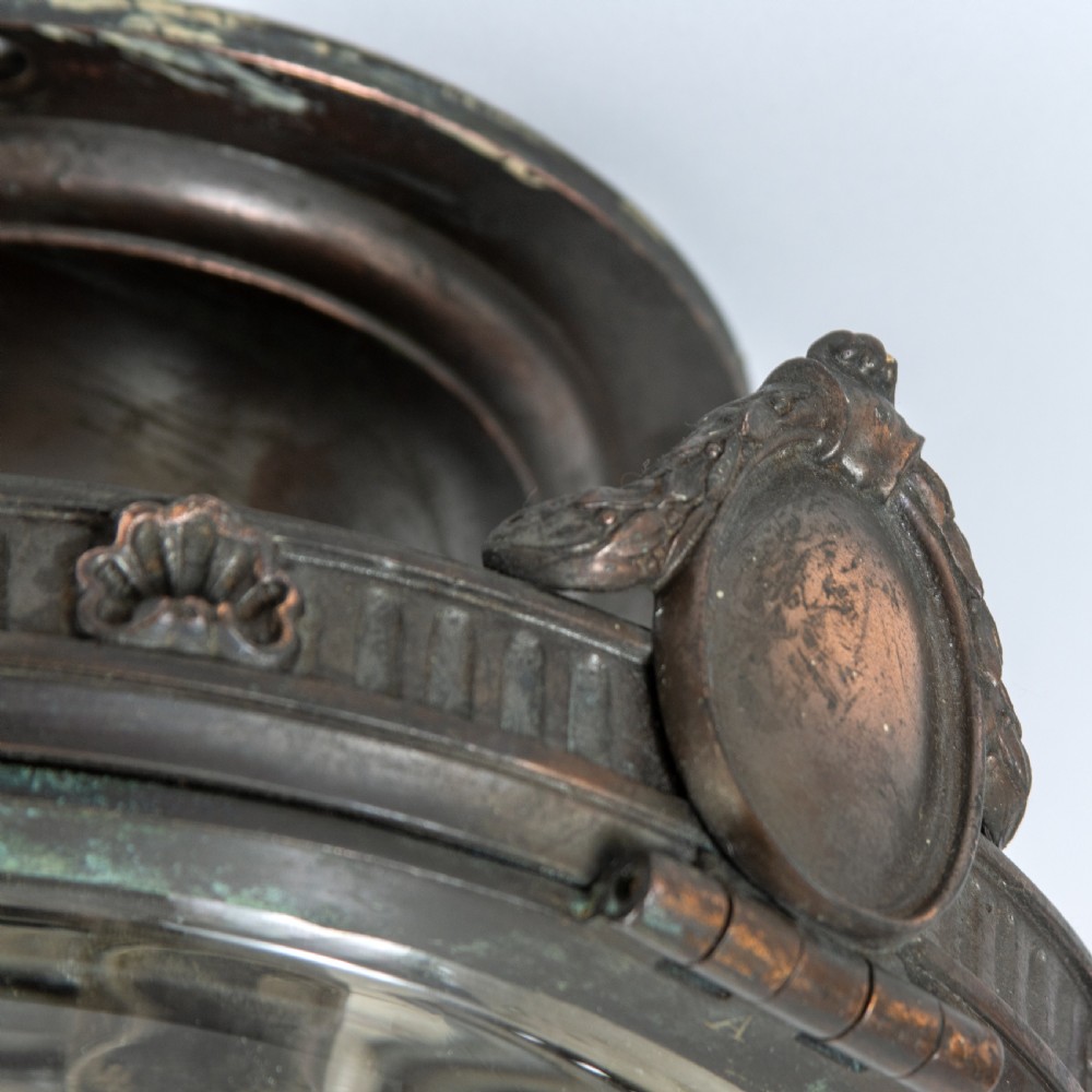 1910s Bronze & Hand Cut Crystal Ceiling Light View V