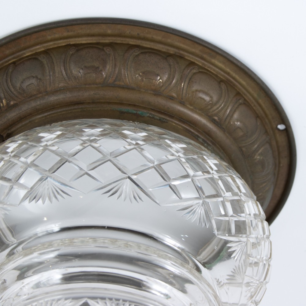 Early 20th-Century Cut-Glass & Brass Ceiling Light View II