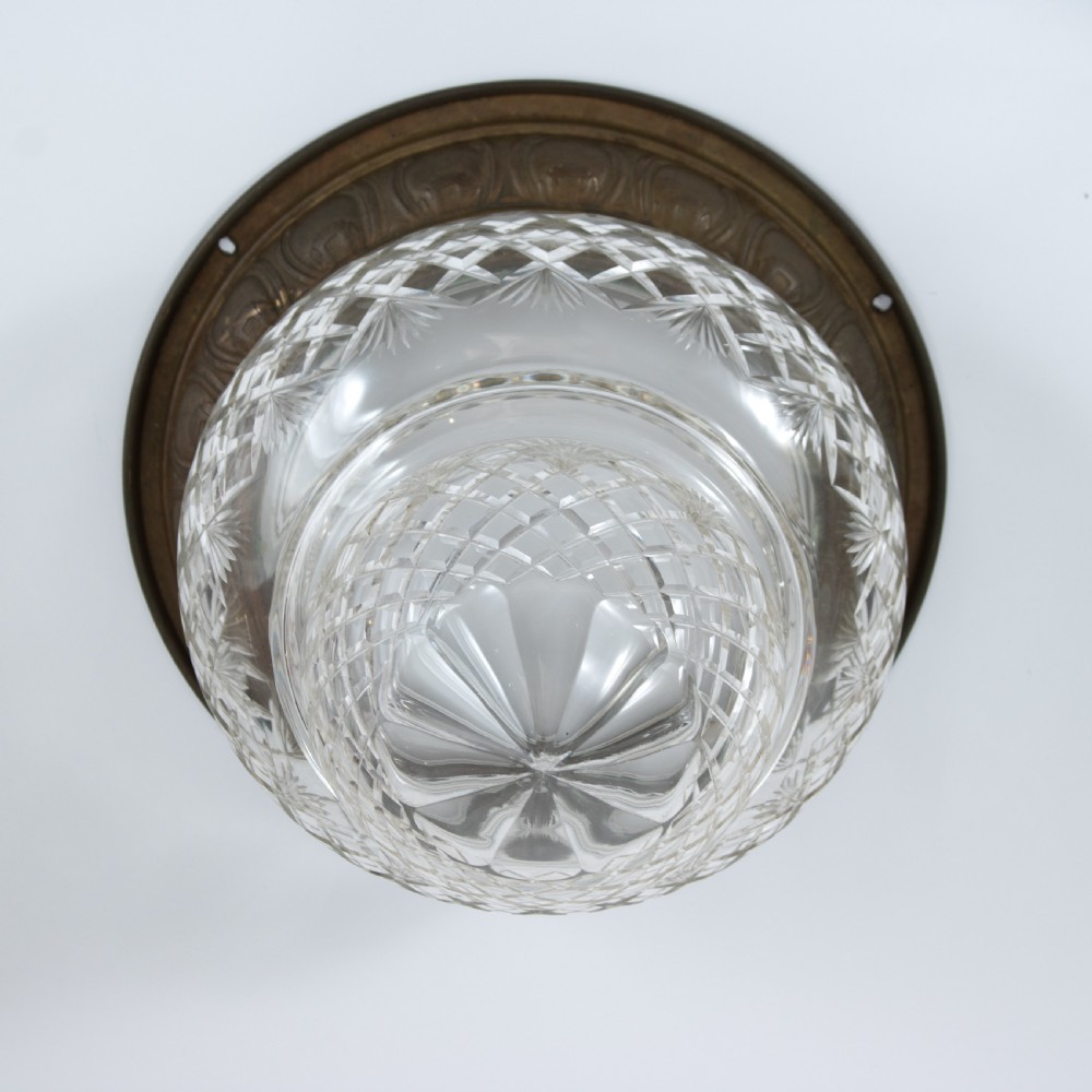 Early 20th-Century Cut-Glass & Brass Ceiling Light View IV